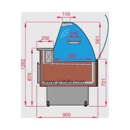 Banco vetrina refrigerata profondità 900