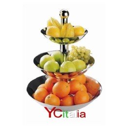 Portafrutta inox a 3 vassoi