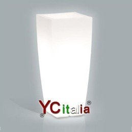 Vaso fiori quadrato illuminato per arredo