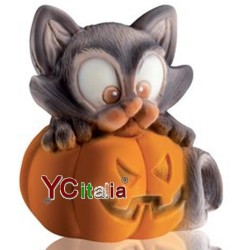 Stampo cioccolato zucca con gatto|Stampo silicone per cioccolato