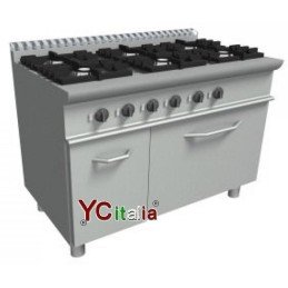 Cucina 6 fuochi con forno a...