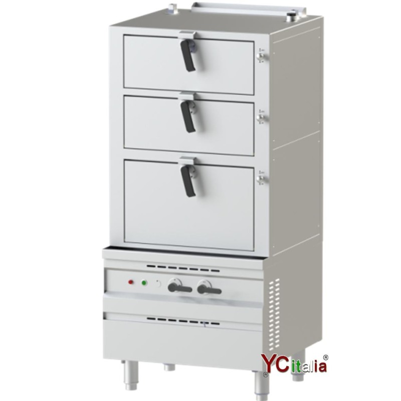 Forno a vapore a gas a 3 piani per dim sum|Vaporiere DIM SUN professionale
