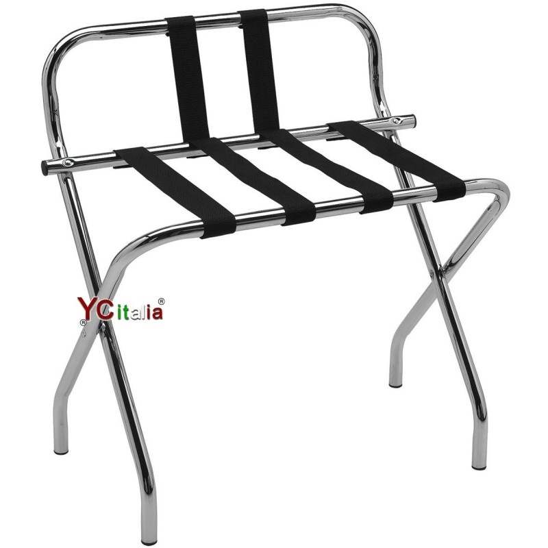 Reggivalige in acciaio cromato con sponda|Reggivaligie