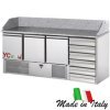 Saladette per pizzeria con 3 ante e 6 cassetti|Saladette refrigerata a 3 porte