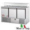 Saladette 3 porte con vetro dritto|Saladette refrigerata a 3 porte