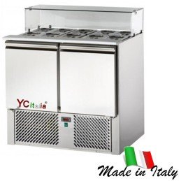 Saladette 2 ante con vetro dritto802,80 €892,00 €Saladette refrigerate a 2 porteF.A.R.H. Snc Di Bottacin Antonio & C