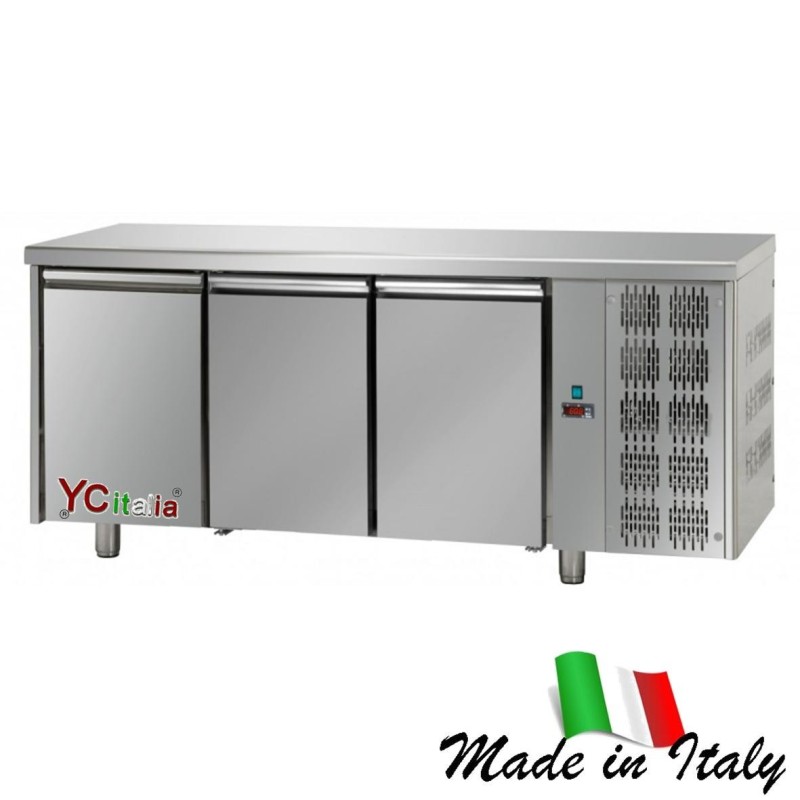 Tavolo frigo TN 3 porte piano liscio|Tavoli refrigerati inox 700 profondità