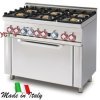 Cucina 6 fuochi 32 kw forno a gas 1/1