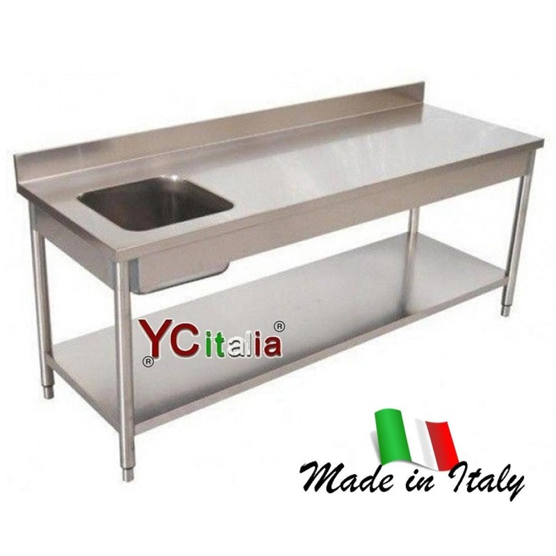 Tavolo con vasca e alzatina 600448,87 €Tavoli con vasca in acciaio inoxF.A.R.H. Snc Di Bottacin Antonio & C