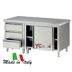 Tavolo inox armadiato con...