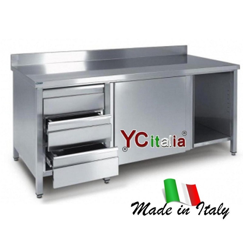 Tavolo inox armadiato p700 con alzatina e cassettiera1.207,50 €1.207,50 €Panadore in acciaio inoxF.A.R.H. Snc Di Bottacin Antonio & C