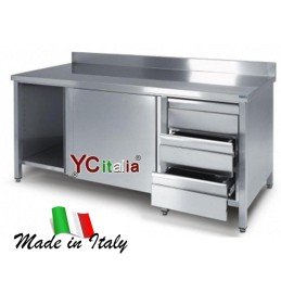 Tavolo inox armadiato p700 con alzatina e cassettiera1.207,50 €1.207,50 €Panadore in acciaio inoxF.A.R.H. Snc Di Bottacin Antonio & C