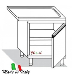 Tavolo inox uscita con porte battenti