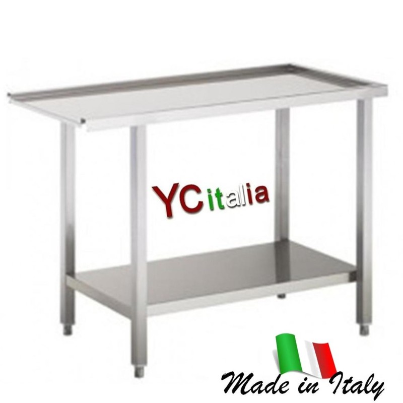 Tavolo uscita lavastoviglie 600x600x850/900 con ripiano, aisi 304/430