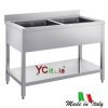 Lavello inox 2 vasche 700 professionale