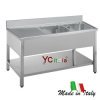 Lavello inox 600 due vasche e gocciolatoio