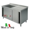 Lavello inox armadiato con sgocciolatoio 700