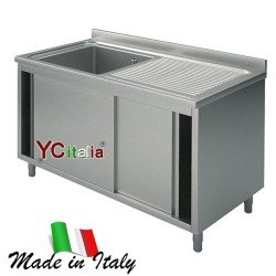 Lavello inox armadiato con sgocciolatoio 700