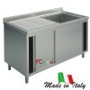 Lavello inox armadiato con sgocciolatoio 700