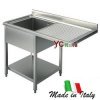 Lavello aperto inox a sbalzo 600