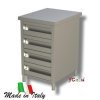 Cassettiera inox con 4 cassetti professionale
