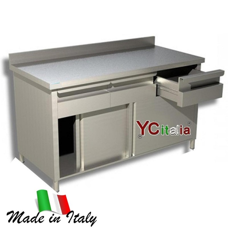 Tavolo inox armadiato con cassetti e alzatina p600679,00 €679,00 €Tavoli armadiati con cassettieraF.A.R.H. Snc Di Bottacin Antonio & C