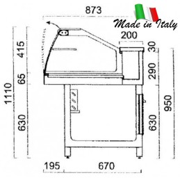 2.243,00 €F.A.R.H. Snc Di Bottacin Antonio & CVetrine Wind niedrige warme HalbwellenTavola calda vetri bassi curvi