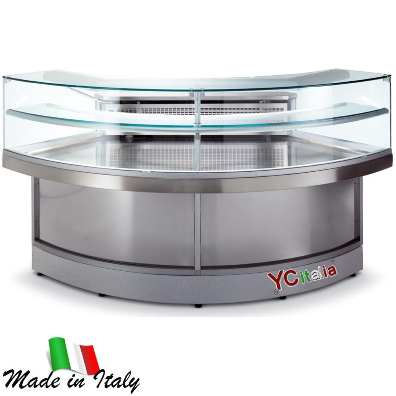 Vetrina fredda angolare vetri dritti bassi|Ventilata