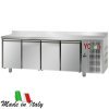 Banco frigo 4 porte con alzatina TN motore dx|Tavoli refrigerati inox 700 profondità