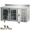 Tavolo refrigerato 2 porte in vetro con alzatina TN