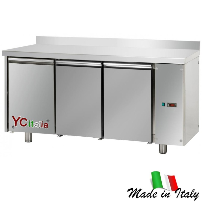 Tavolo refrigerato in acciaio inox 3 porte|Tavoli refrigerati motore con remoto