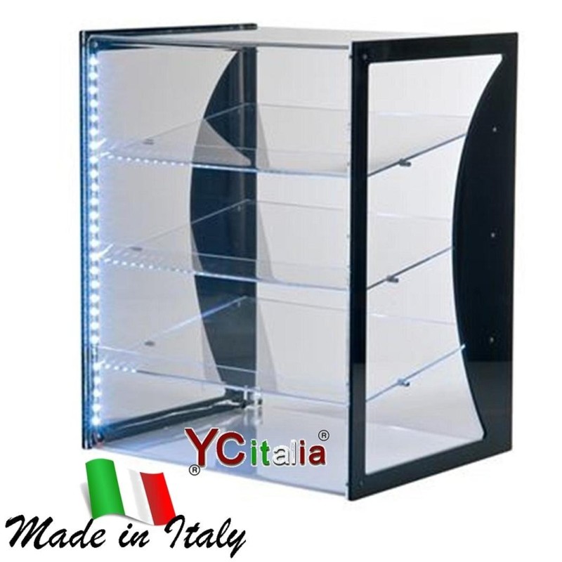 Vetrina nera illuminata a LED cm 39,5x32,5x50,5 h