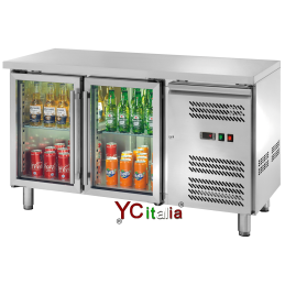 Tavolo refrigerato inox 2 porte a vetro|Tavoli refrigerati porte a vetro 700 profondità