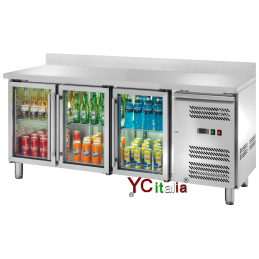 Tavolo refrigerato 2 porte in vetro, piano liscio TN|Tavoli refrigerati porte a vetro 700 profondità