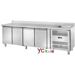 Banco refrigerato 2 porte a vetro con vasca TN|Tavolo refrigerato con vasca