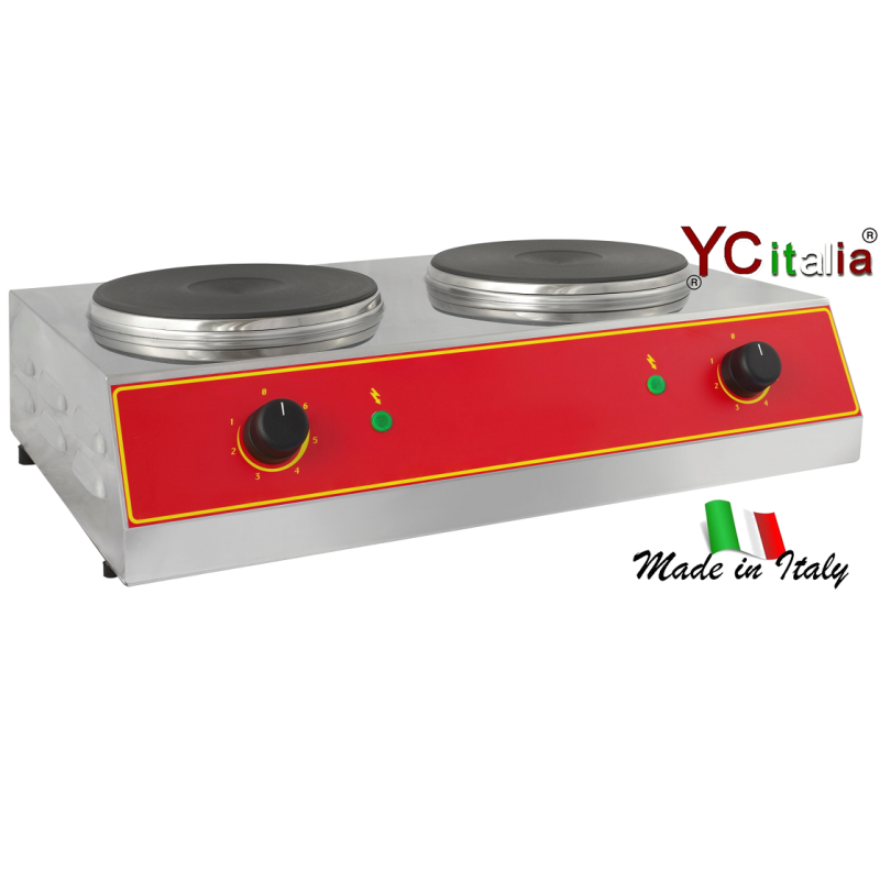 Piastra tonda elettrica per cottura 2 zone cottura|Profondità 450