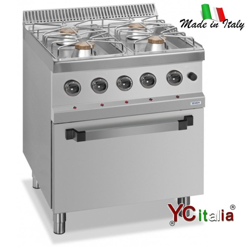 Cucina 4 fuochi a gas con forno elettrico ventilato