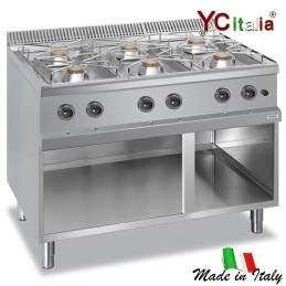 Cucina sei fuochi a gas