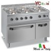 Cucina sei fuochi a gas con forno elettrico