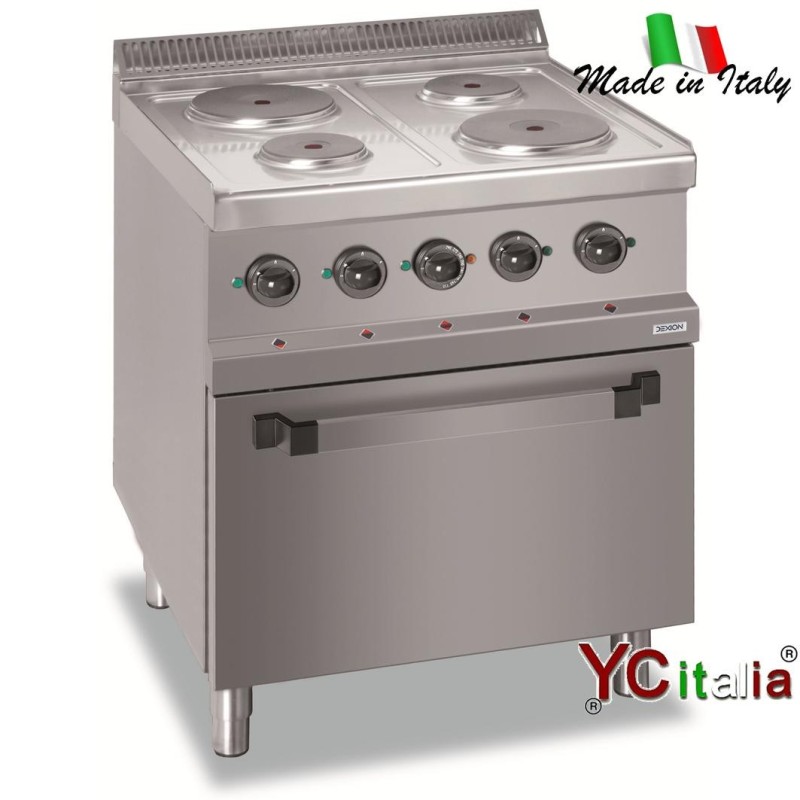 Cucina su mobile a quattro piastre tonde con forno