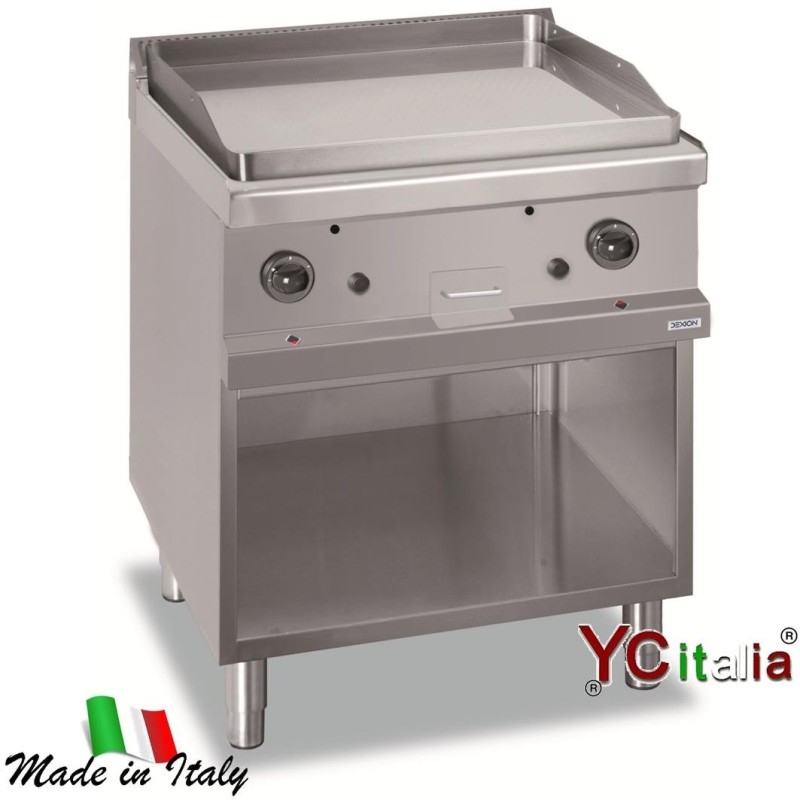 Fry top piastra liscia cromata professionale