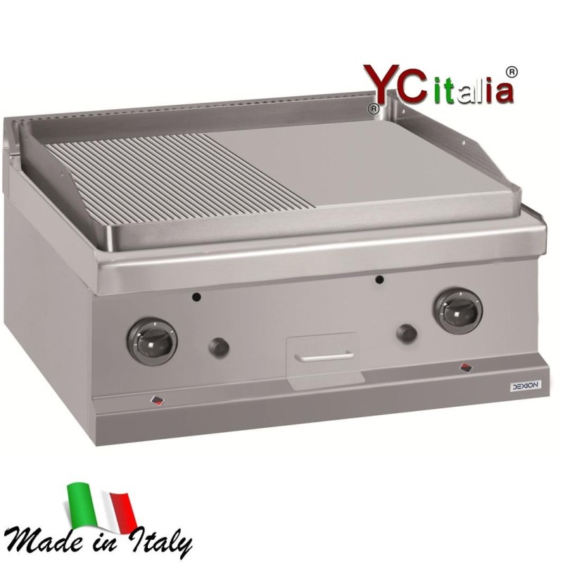 Fry top piastra 1/2 liscia e 1/2 rigata 70x71,4x25