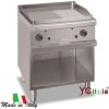 Fry top elettrico piastra cromata 1/2 liscia e 1/2 rigata 70x71,4x85