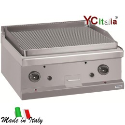 Fry top elettrico con rigata 70x71,4x25|Da appoggio