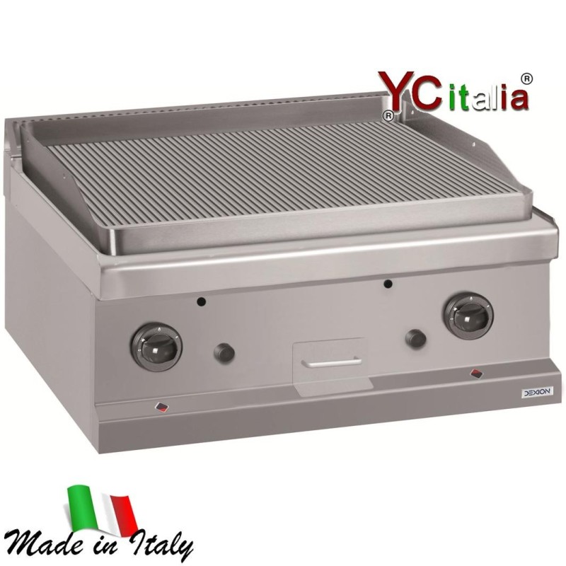 Fry top elettrico con rigata 70x71,4x25