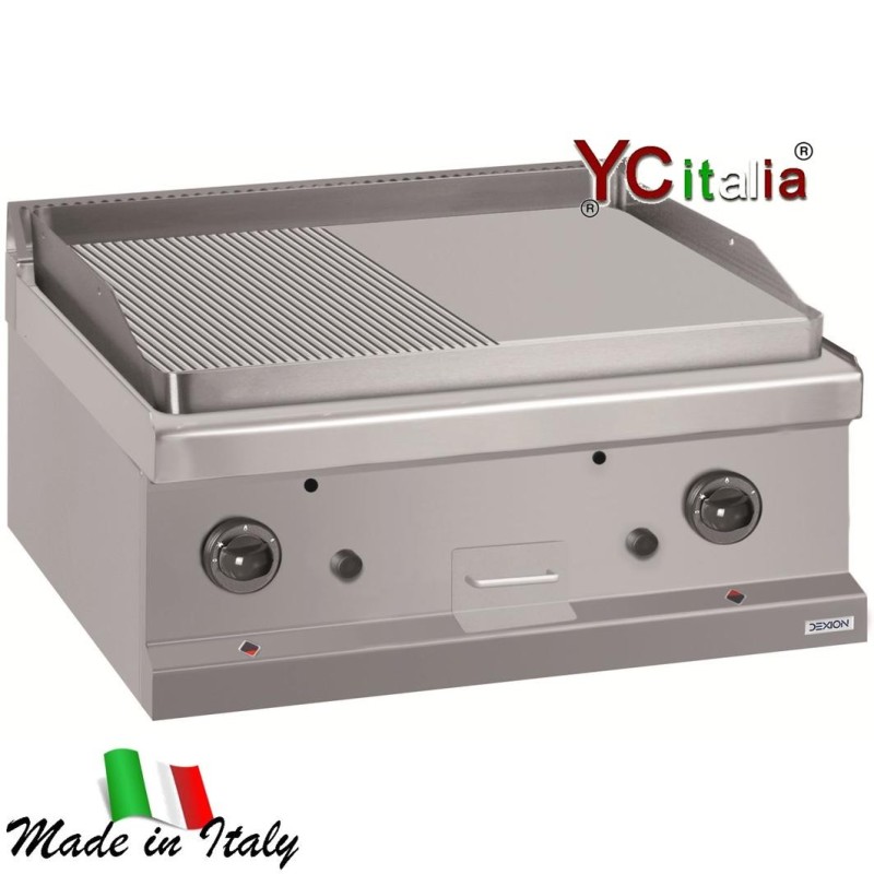 Fry top piastra 1/2 liscia 1/2 rigata 70x71,4x25