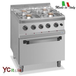 Cucina professionale a gas con forno statico profondita 900|F.A.R.H. Snc Di Bottacin Antonio & C
