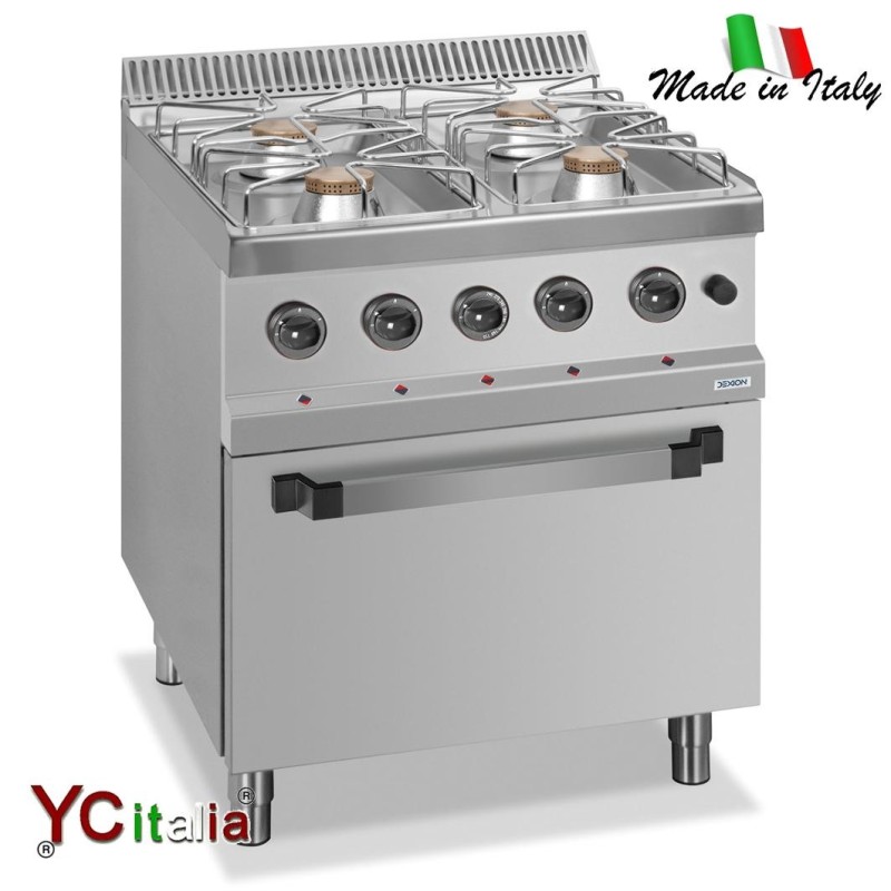 Cucina 4 fuochi a gas e forno elettrico