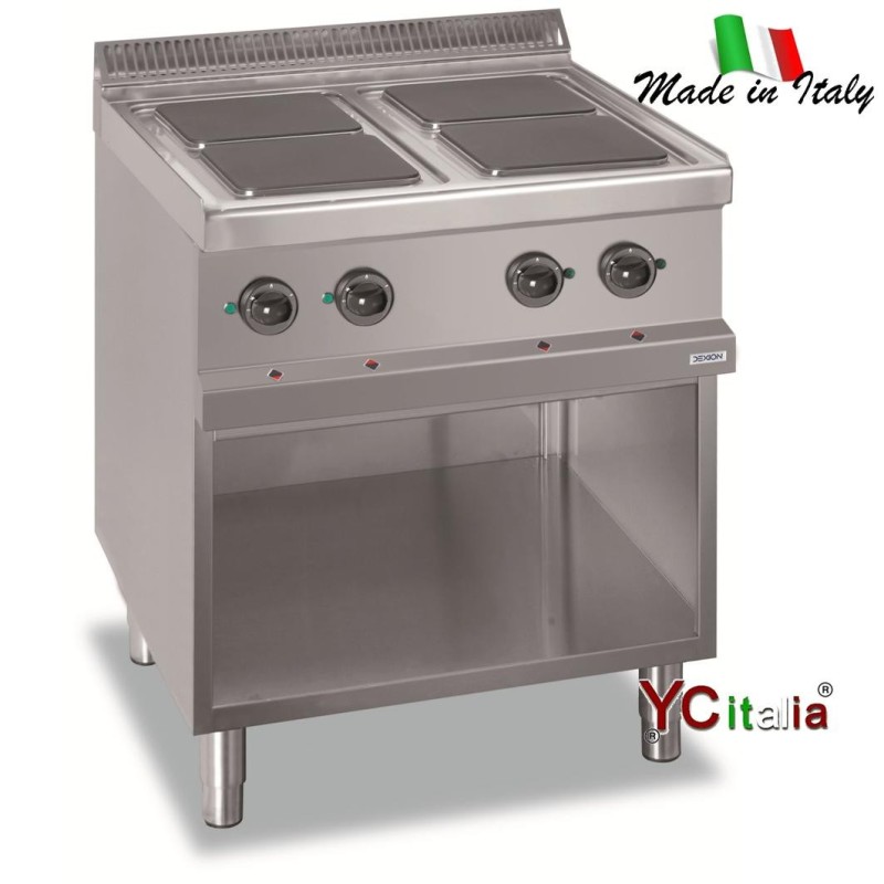 Cucina elettrica con quattro piastre in ghisa