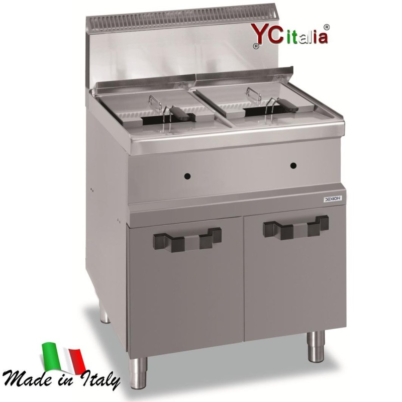 Friggitrice a gas 2 vasche 18+18 Lt|Friggitrici a gas profondita 900